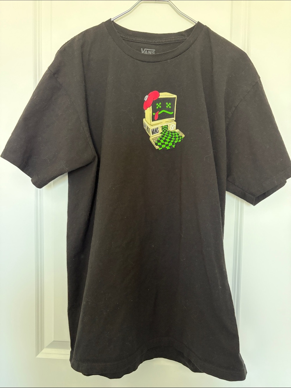 Vans Black Tee with Neon Computer Graphic